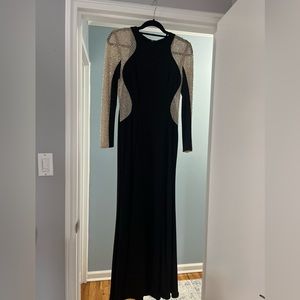 Xscape Illusion Petite Gown (with sleeves)